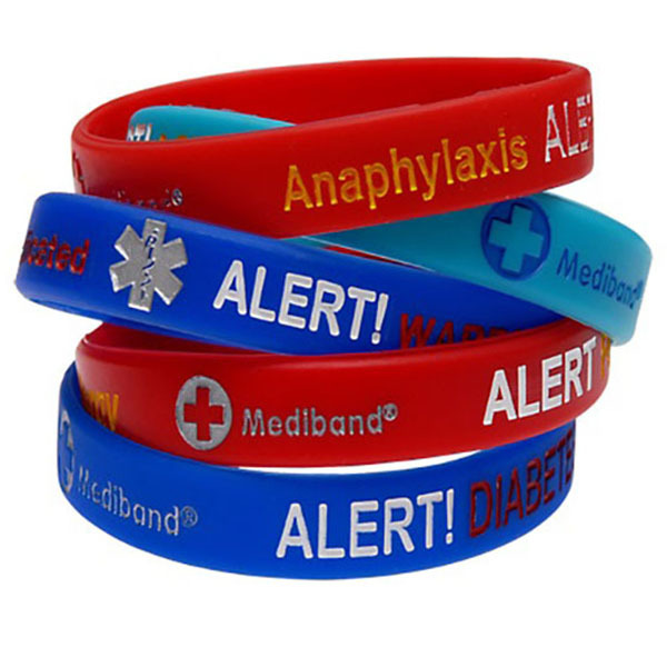 Medical ID Wristband, Bold Alert (by Condition) 4 Sizes - Mediband