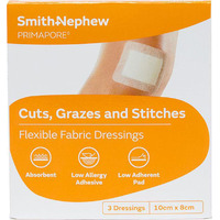 PRIMAPORE Flexible Fabric Dressings (10x8cm) 3PK