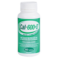 Cal-600+D Calcium & Vitamin D Supplement (100Tabs)