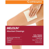 MELOLIN Low-Adherent Absorbent Dressings (10x10cm) 3PK