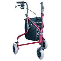 Tri Wheel Walker (125kg) (Red | Without Basket)