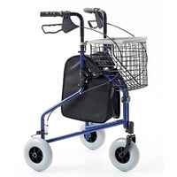 Tri Wheel Walker (125kg) (Blue  | With Basket)