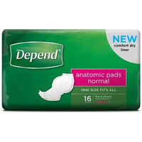 Depend Anatomic Pads Normal Unisex OSFA (16PK)